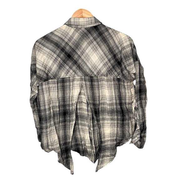 Free People x Vintage Lightweight Split Back Plaid Shirt - Picture 3 of 12